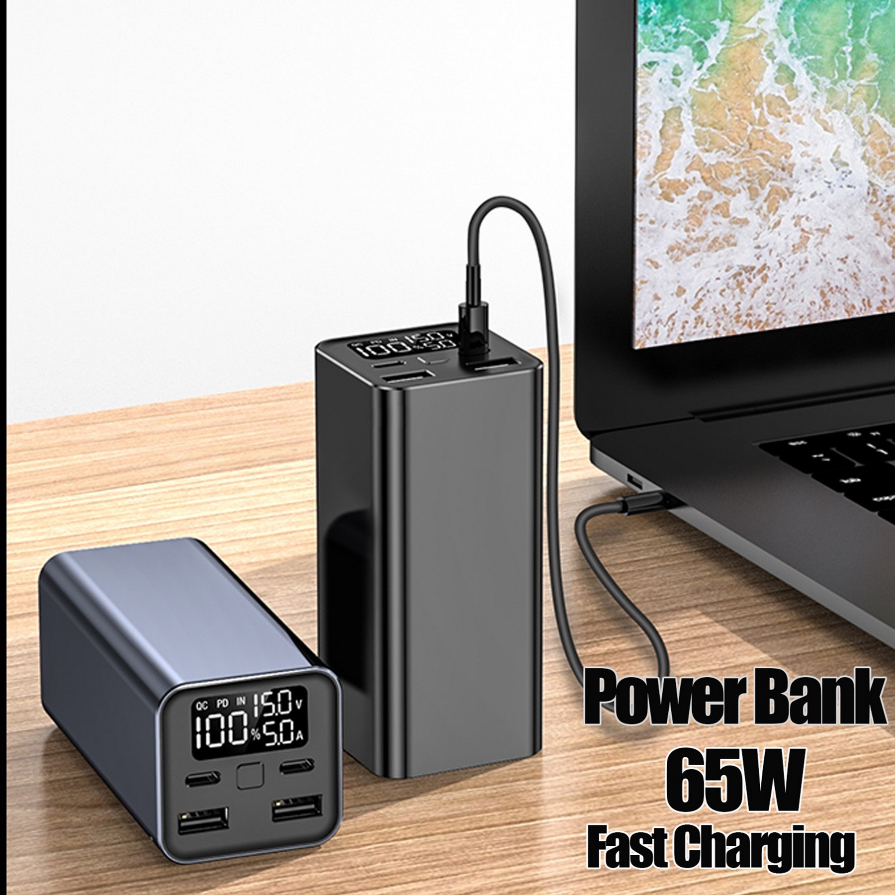 65W Multi-Device Fast Charging Power Bank 20000 Mah 5
