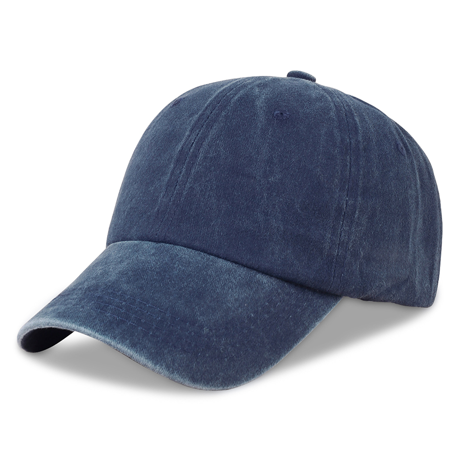 Stock Washed Cotton 6-Panel Baseball Cap w/ D-Ring Metal 7