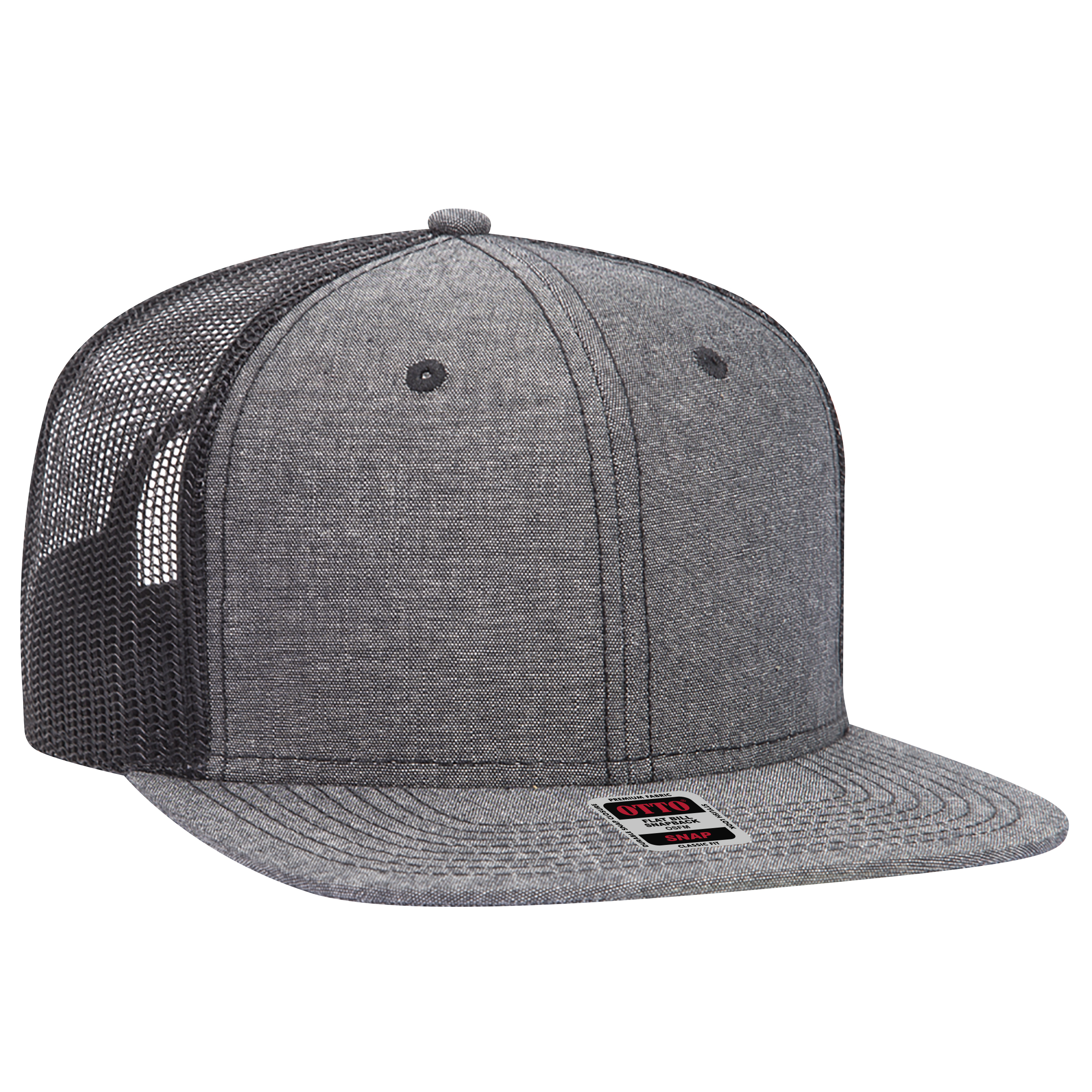 OTTO CAP® OTTO SNAP 6 Panel Pro Style Mesh Back Trucker Snapback Hat 20