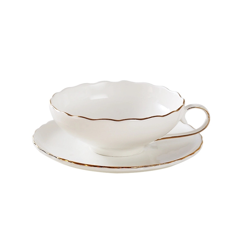 6OZ Bone china Coffee Cup and Saucer Simple &Afternoon Tea 5