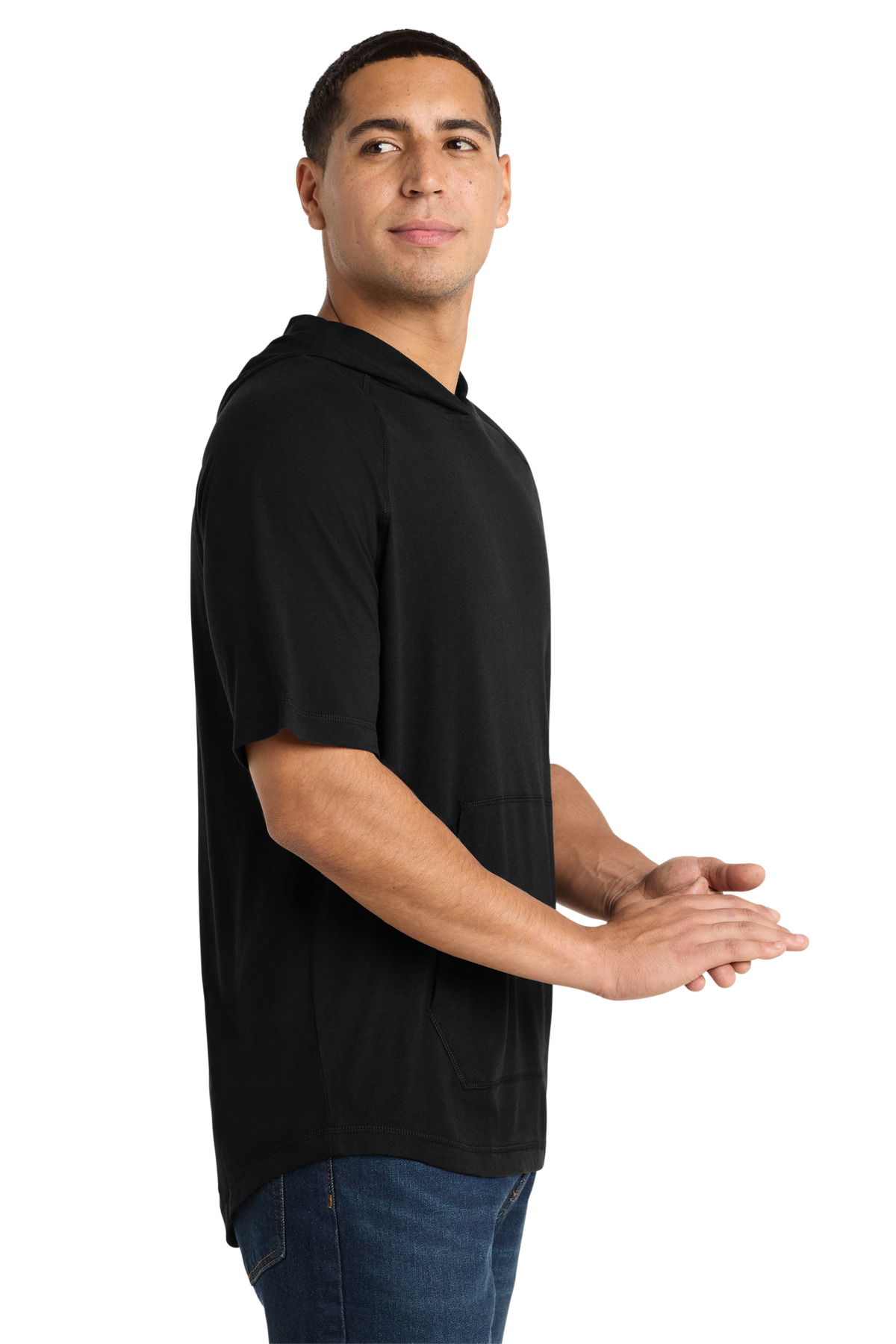 Sport-Tek PosiCharge Tri-Blend Wicking Short Sleeve Hoodie. ST404 20