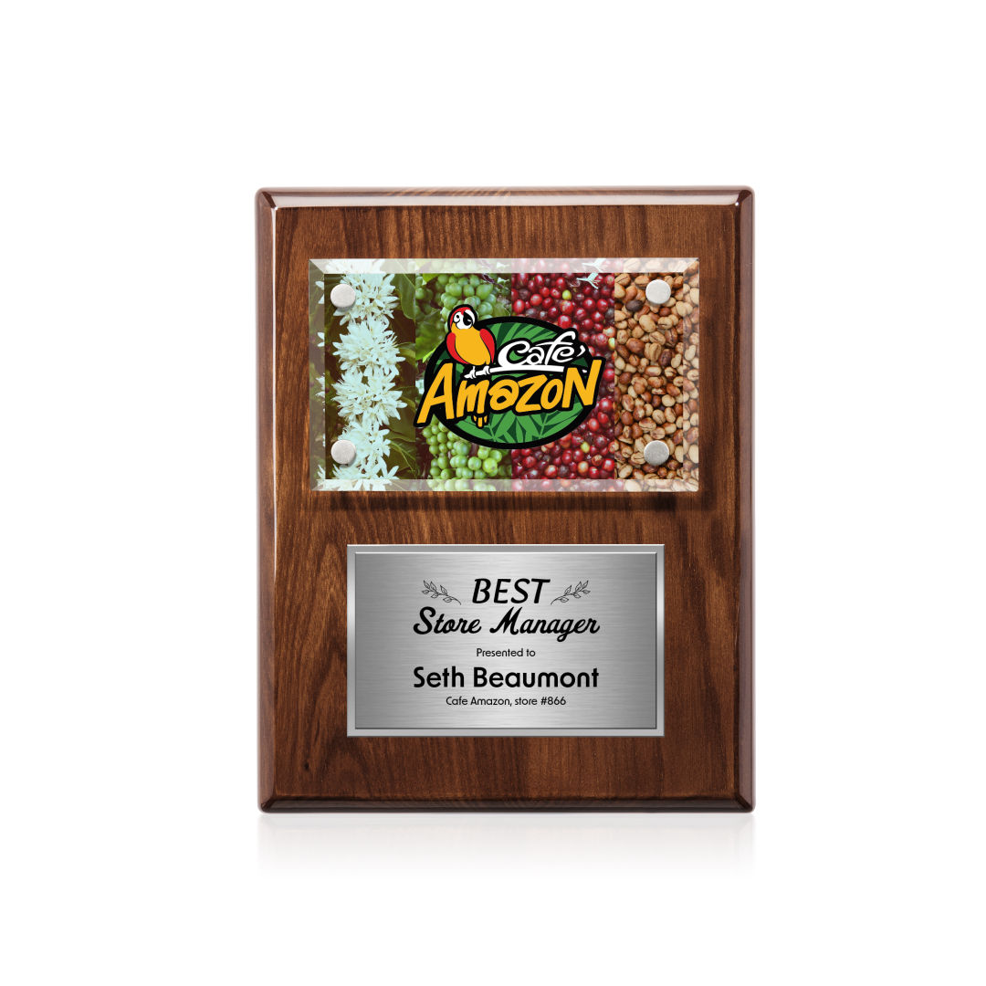 Gossamer VividPrint™ Plaque - Walnut/Silver 2