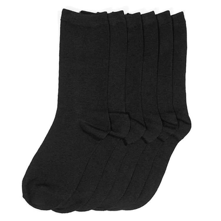 Women's Crew Socks - Solid Black Size 9-11 2