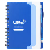 5" x 7" Recycled Dual Pocket Spiral Notebook w Pen 4