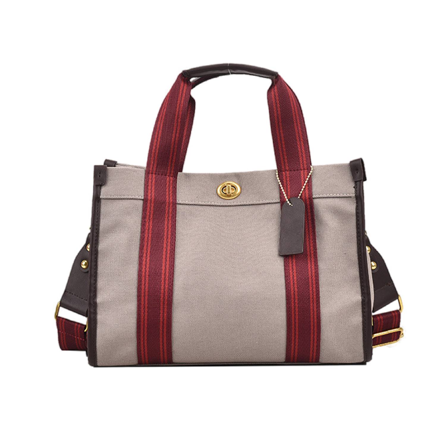 Canvas Tote Bag Retro Fashion Color Clash for Women 4