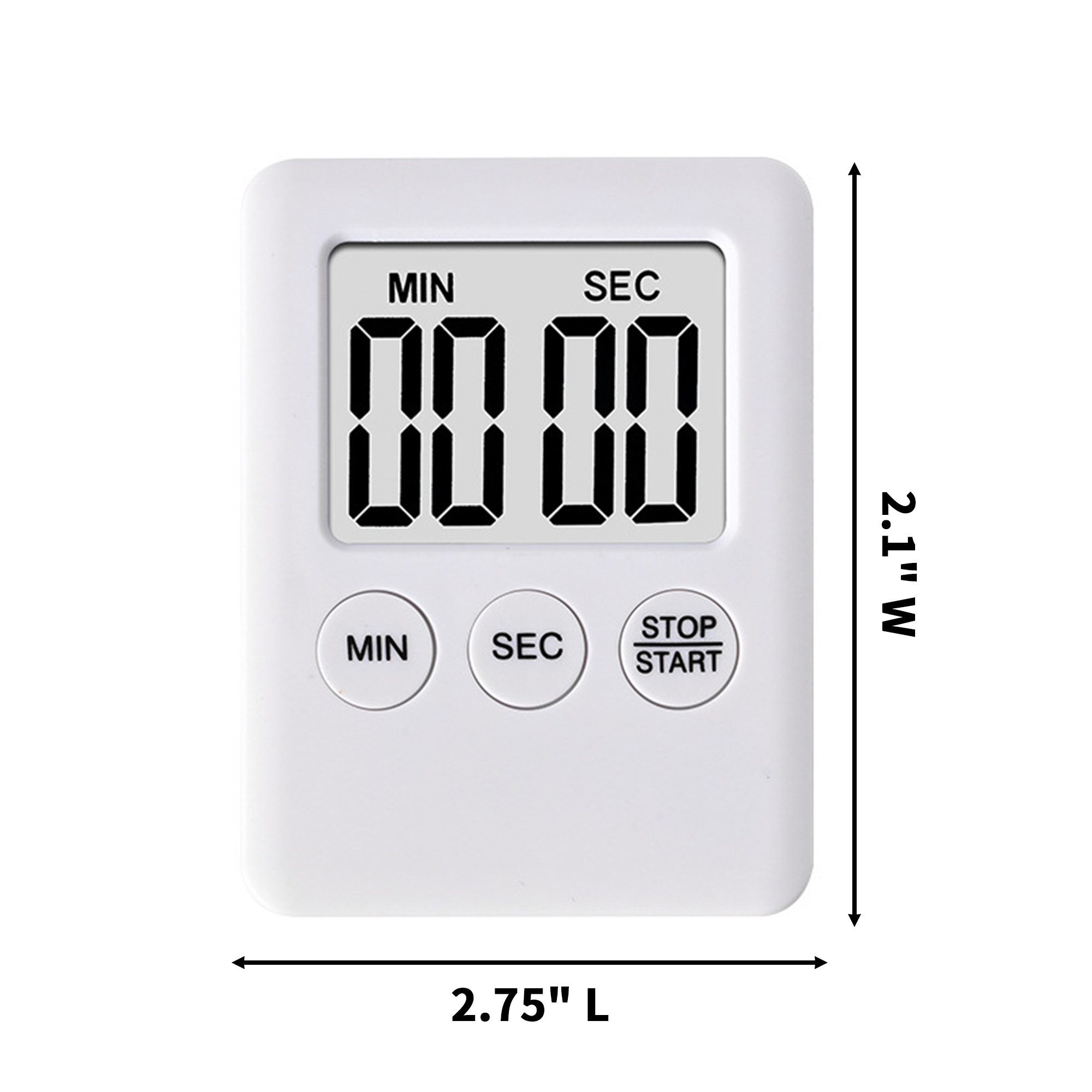 Digital Countdown Timer With Large Display Magnetic Back 2.75" x 2.1" 2