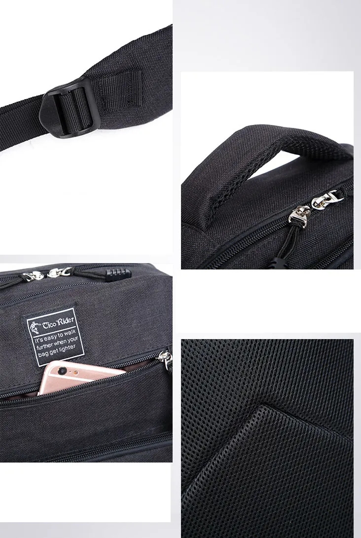 Waterproof Business Casual Laptop Backpacks with USB Port 15