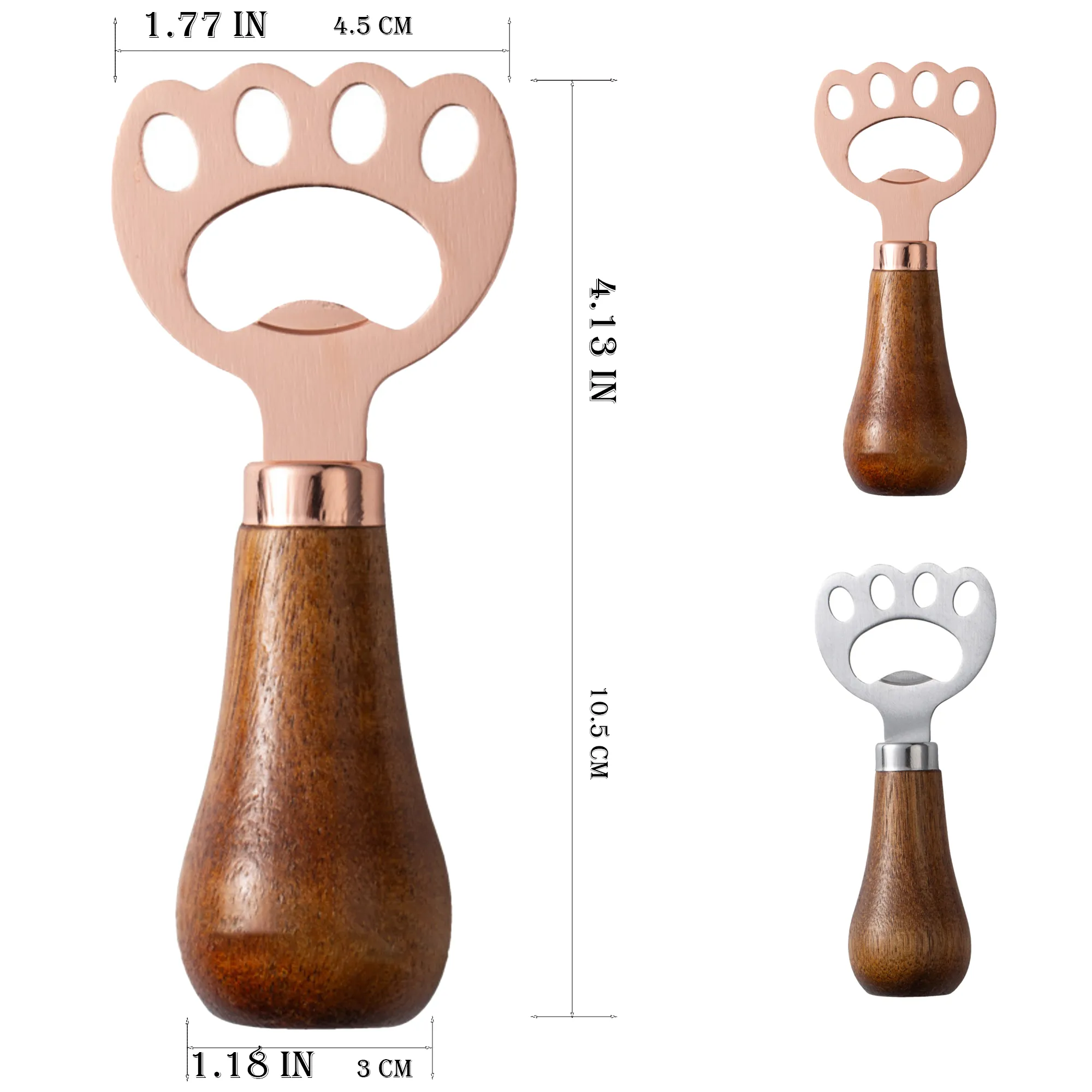 Acacia Wood Cat Paw Vertical Lid Opener 3