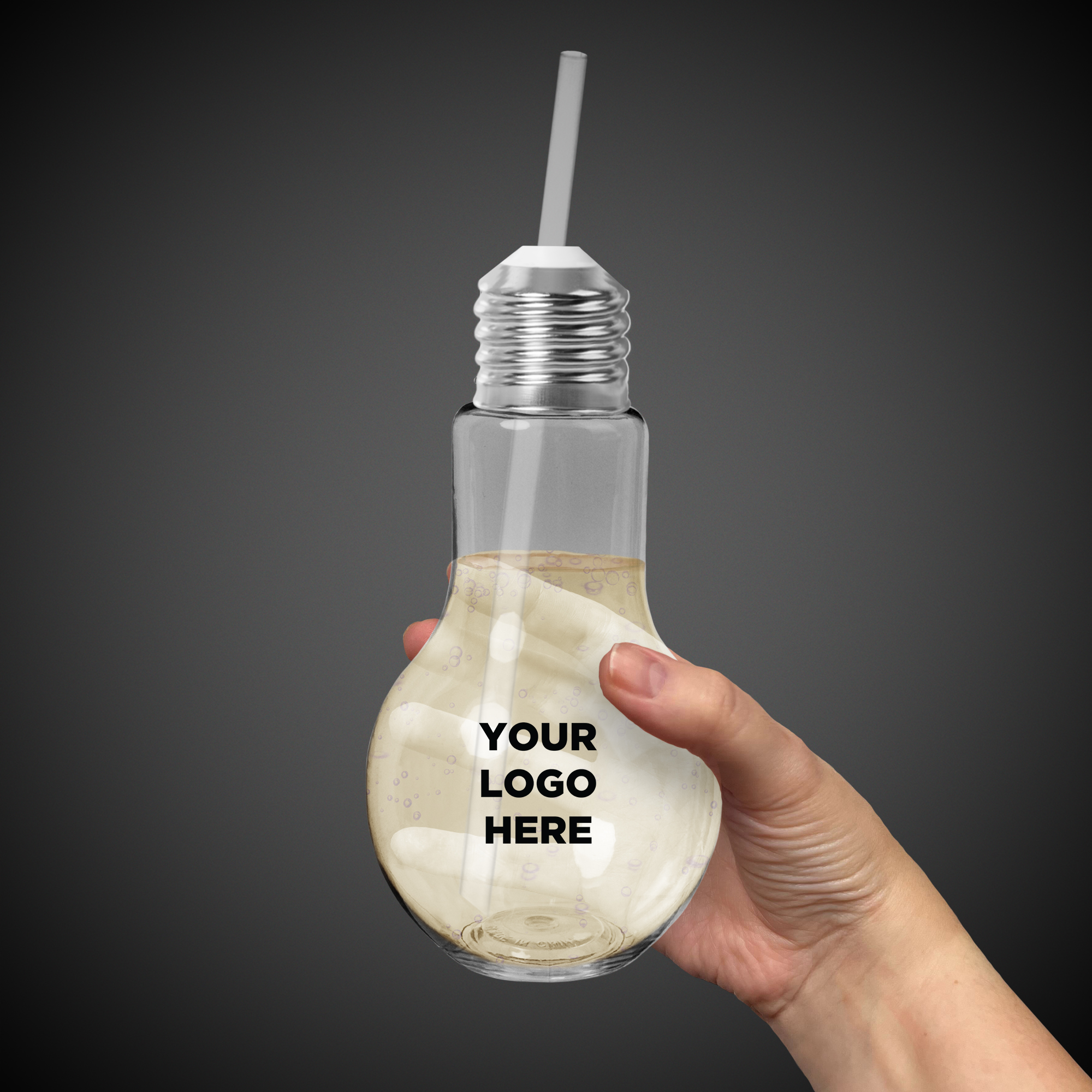 16oz Light Bulb Cup with Straw