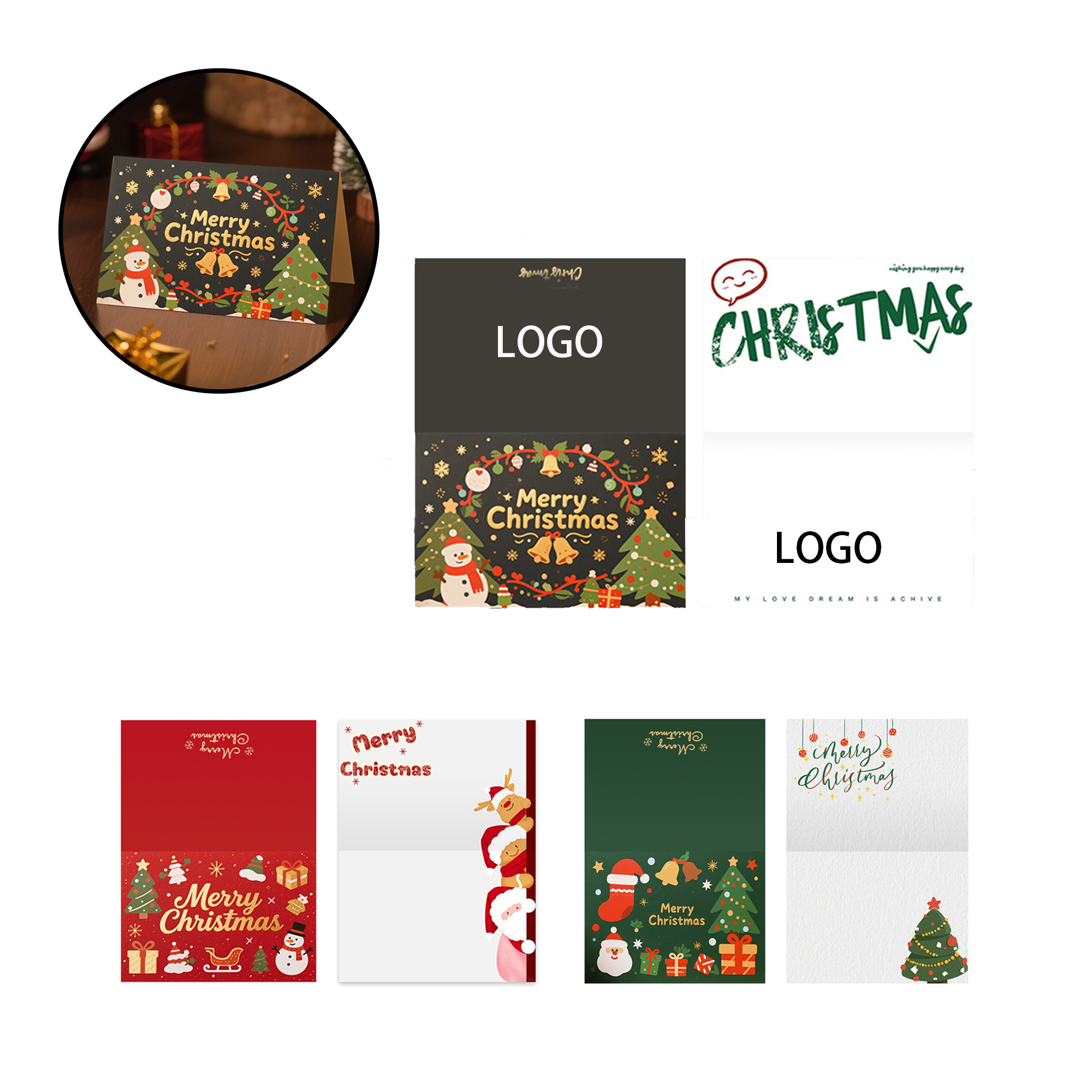MOQ:500pcs Folded Greeting Cards 1