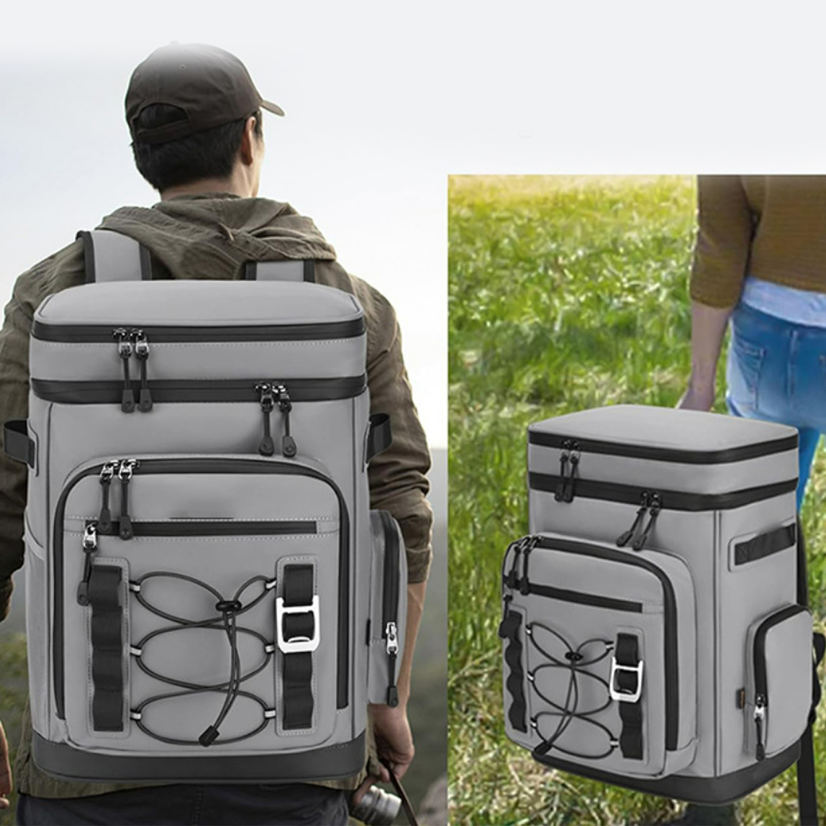 30L Waterproof Insulated Cooler Backpack W/ Multiple Pocket 3
