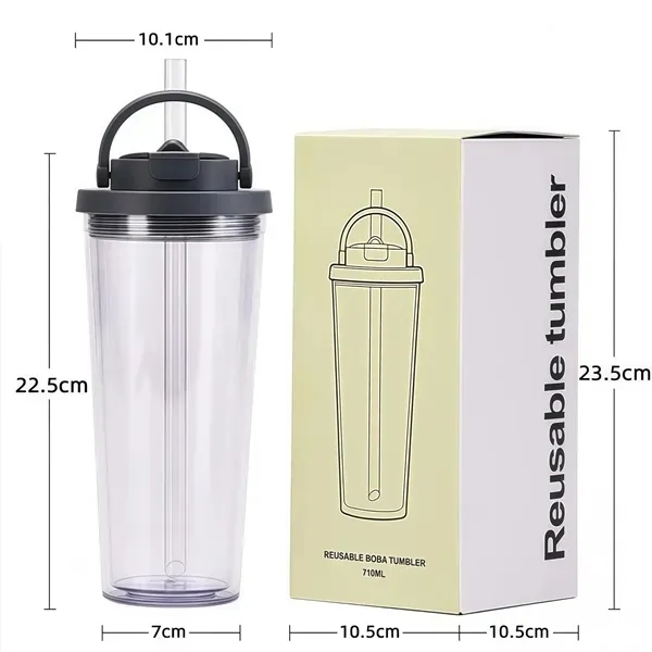 24oz Boba Tumbler - Insulated Cup with Lid & Straw 9