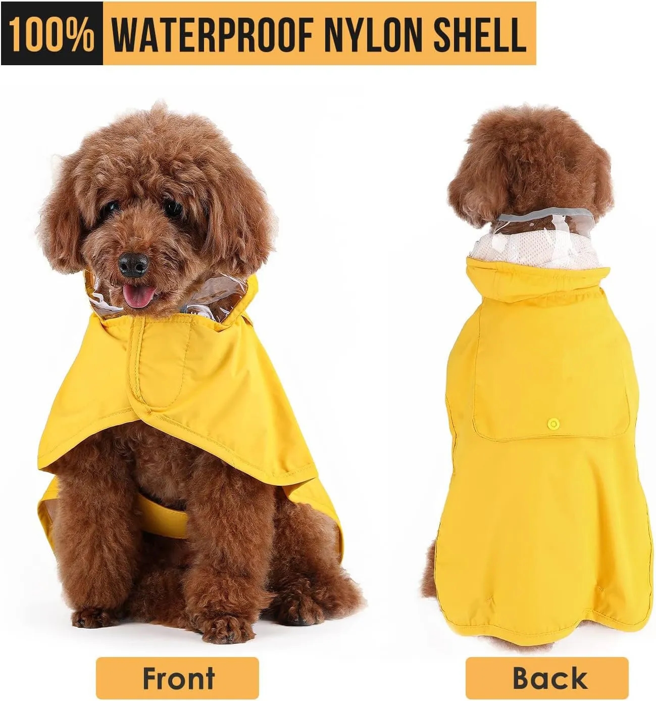Personalized Small Dog Raincoat - Waterproof Puppy Jacket with Custom Logo Option 4