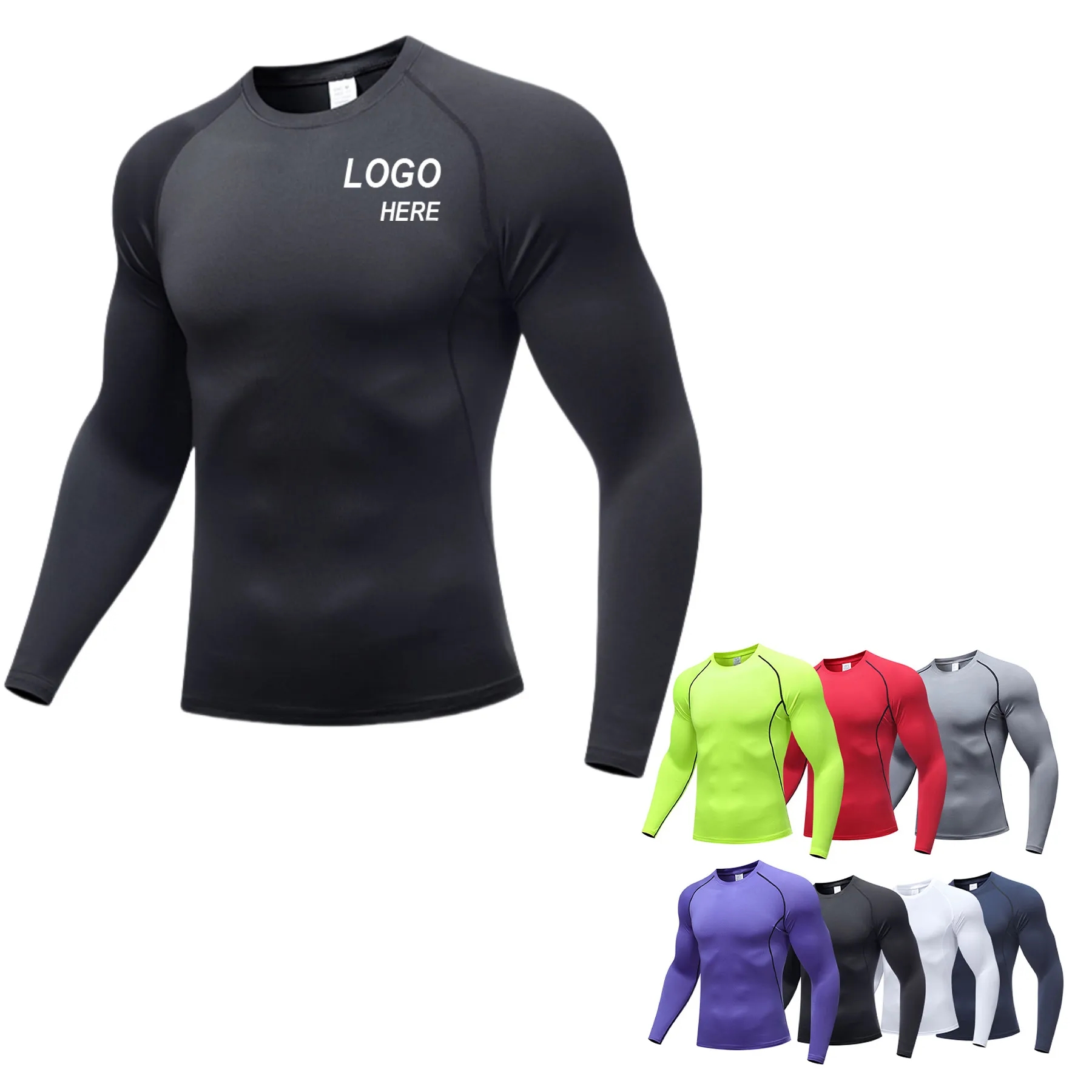 Men's Long Sleeve Compression Gym Workout Tees 3
