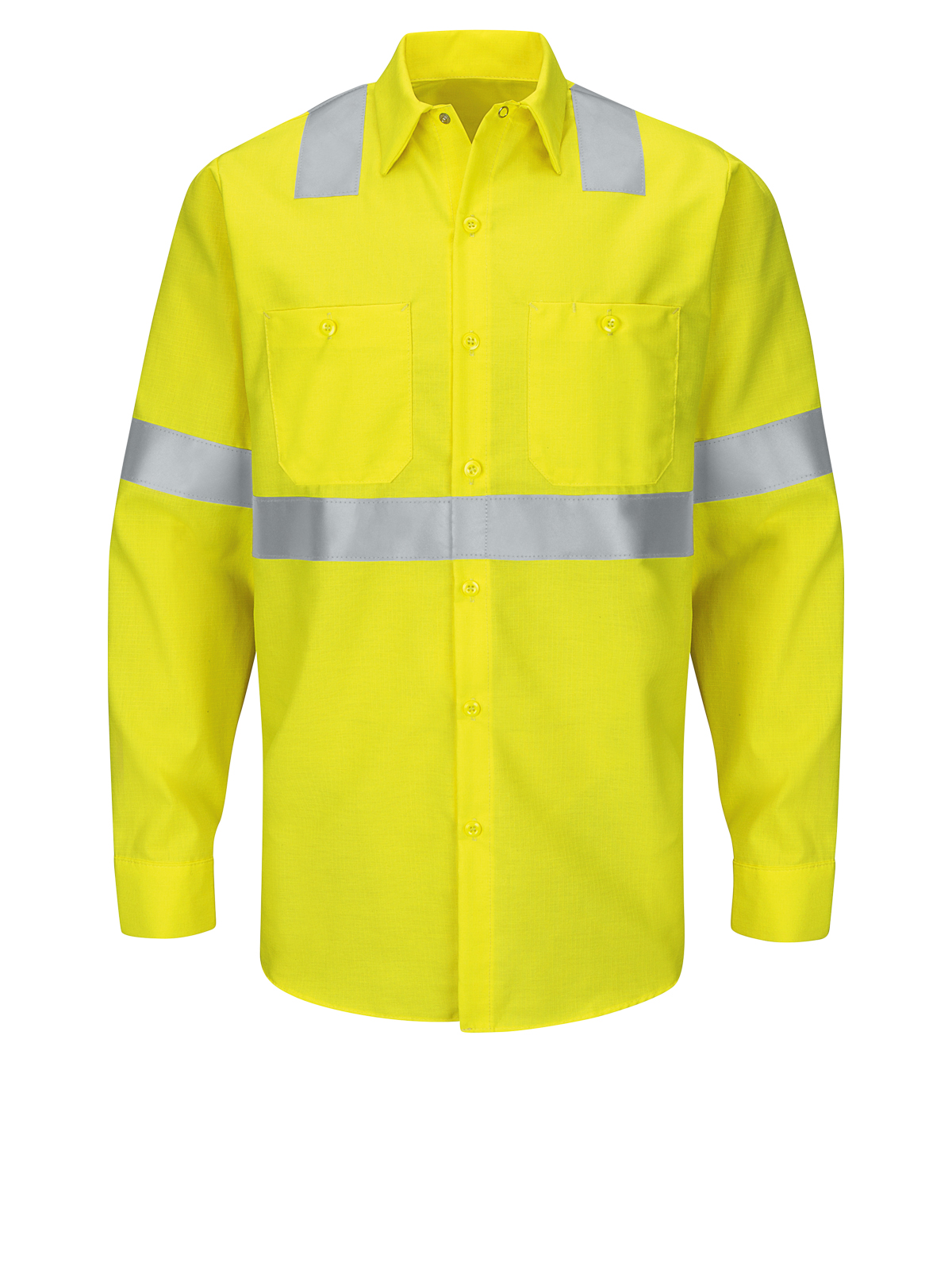 Red Kap Hi-Visibility - Men's Hi-Visibility Long Sleve Ripstop Work Shirt 5