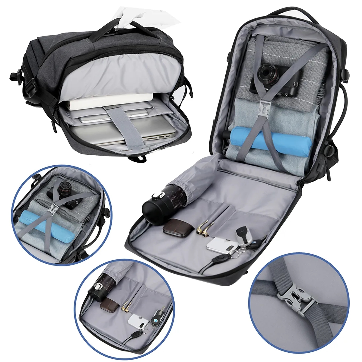 29 L Large Expandable Waterproof Business Travel Backpack 6