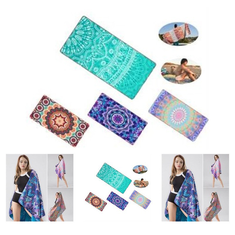 Logo Printed Double-Faced Pile Beach Towel