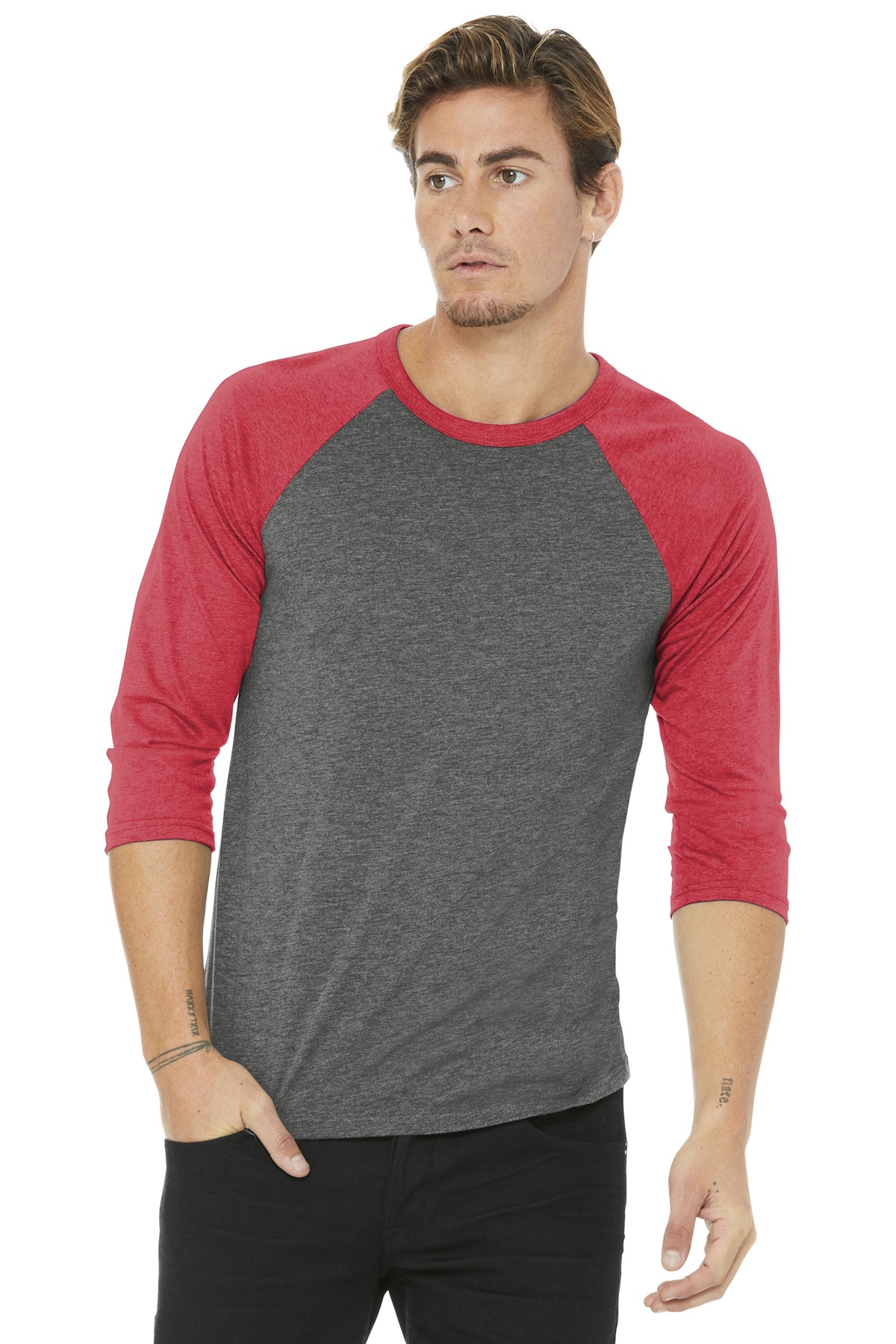 BELLA+CANVAS Unisex 3/4-Sleeve Baseball Tee. BC3200 86