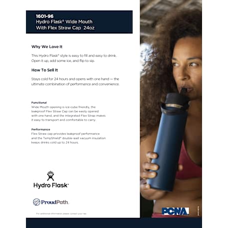 Hydro Flask® Wide Mouth w/ Flex Straw Cap 24oz 140