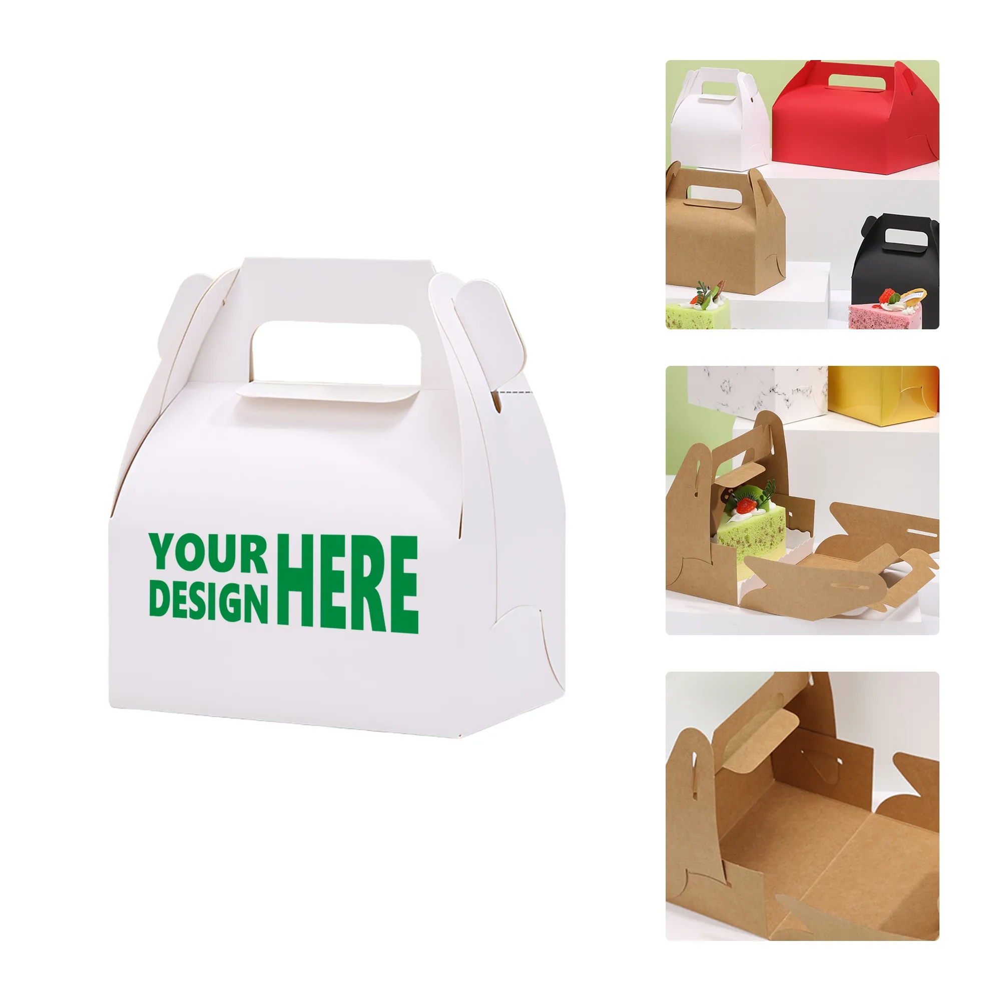Portable Kraft Paper Bakery Boxes for Pastry and Sweets