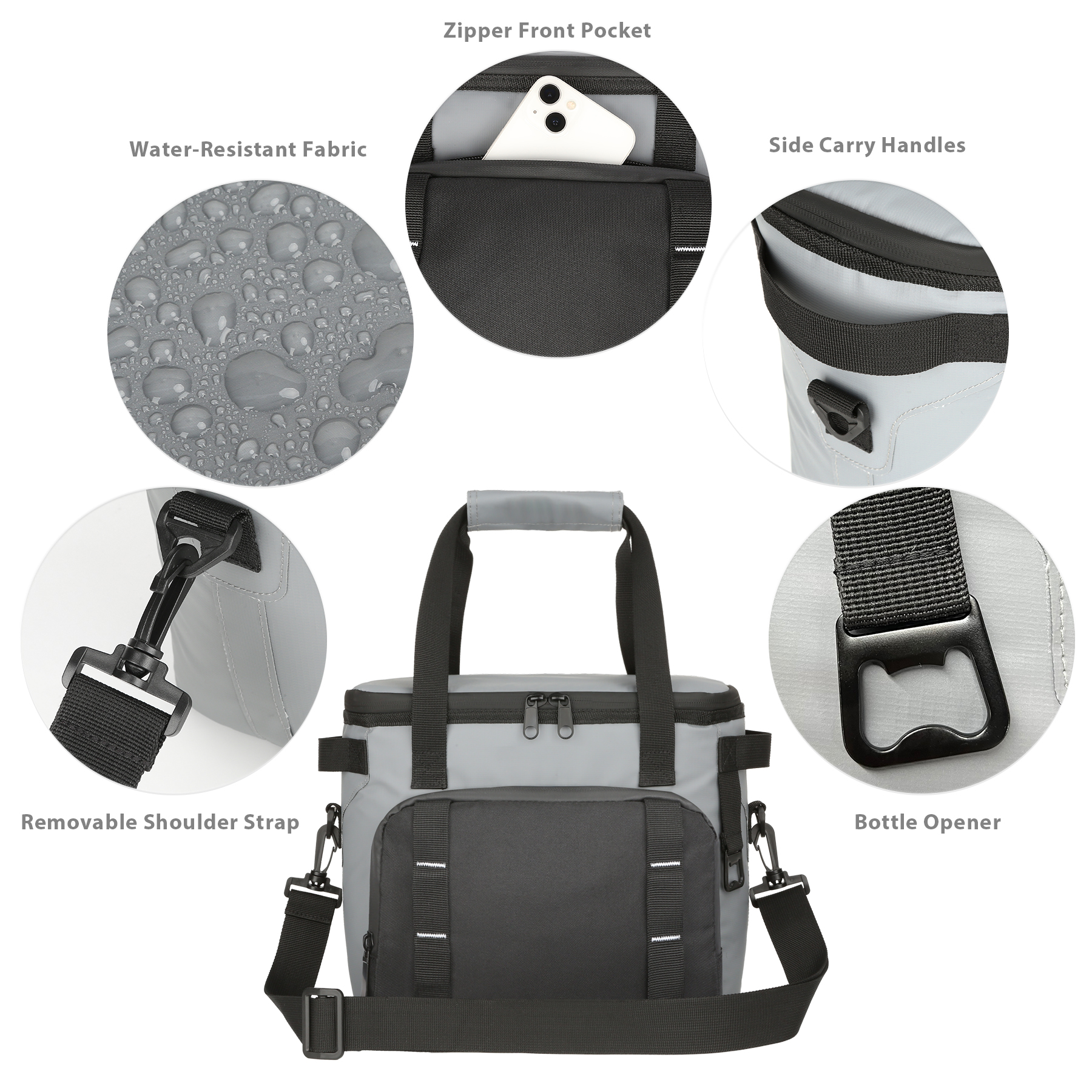 All-Day Chill 16-Can Insulated Cooler Bag W/ Bottle Opener 2