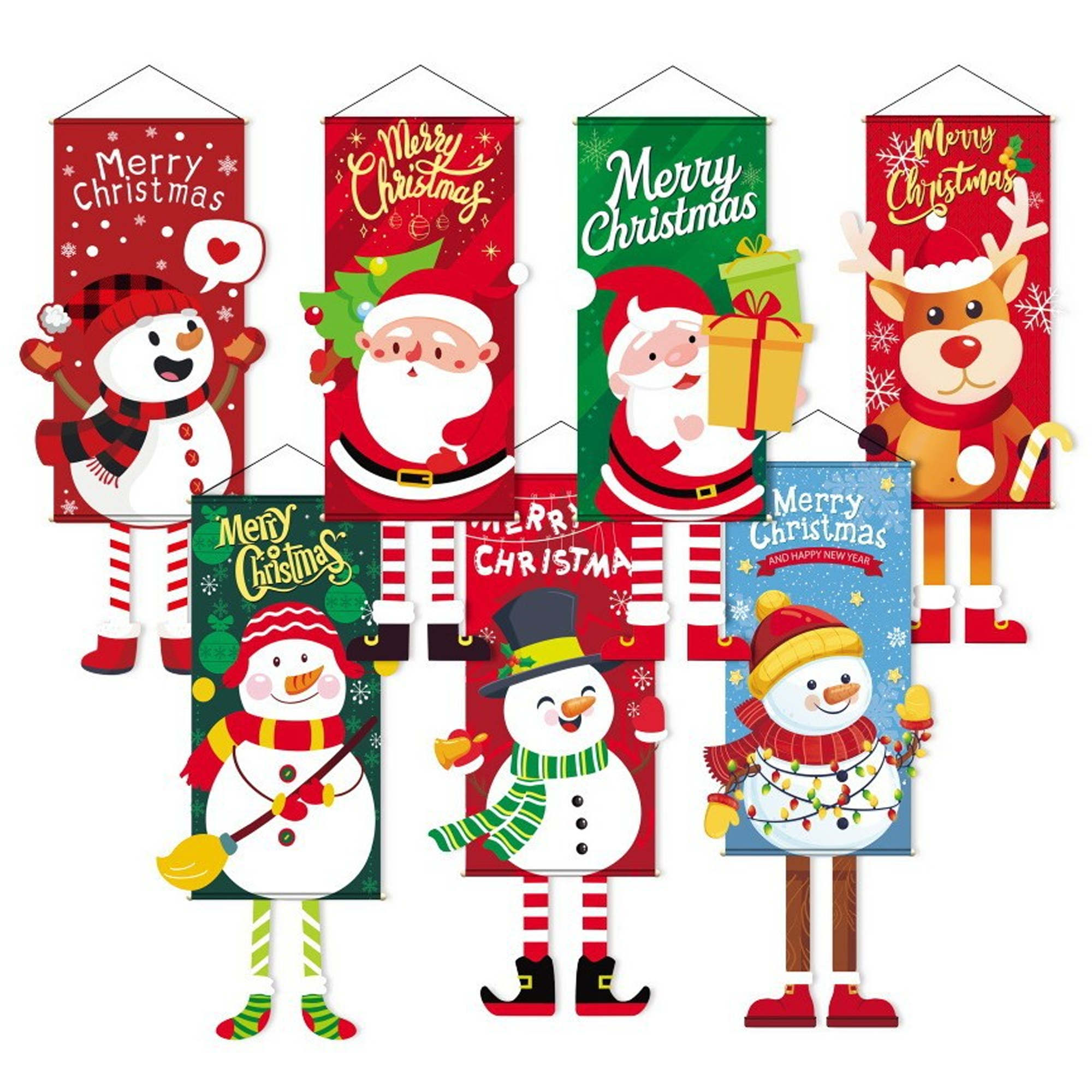 Custom Xmas Hanging Banner Personalized Fireplace Mantel Decor 4