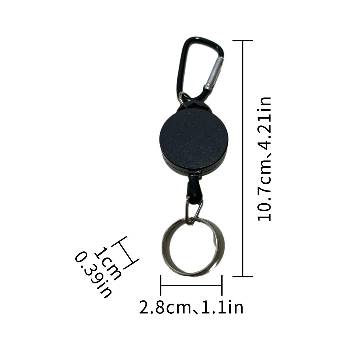 Heavy Duty Retractable Keychain Carabiner Badge Reel Holder 2