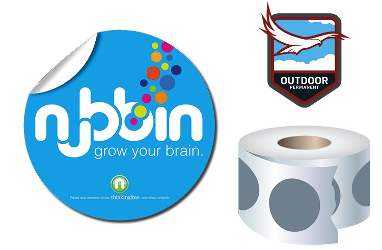 Roll Stickers / Decal - Outdoor Permanent - 4.0" Diameter Round Shape 1