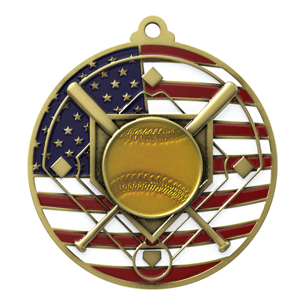 Softball Patriotic Medallion (2-3/4")