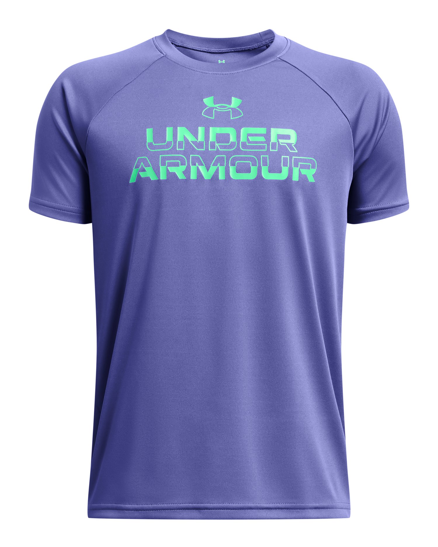UA Tech Split Wordmark Boys' Short Sleeve 7