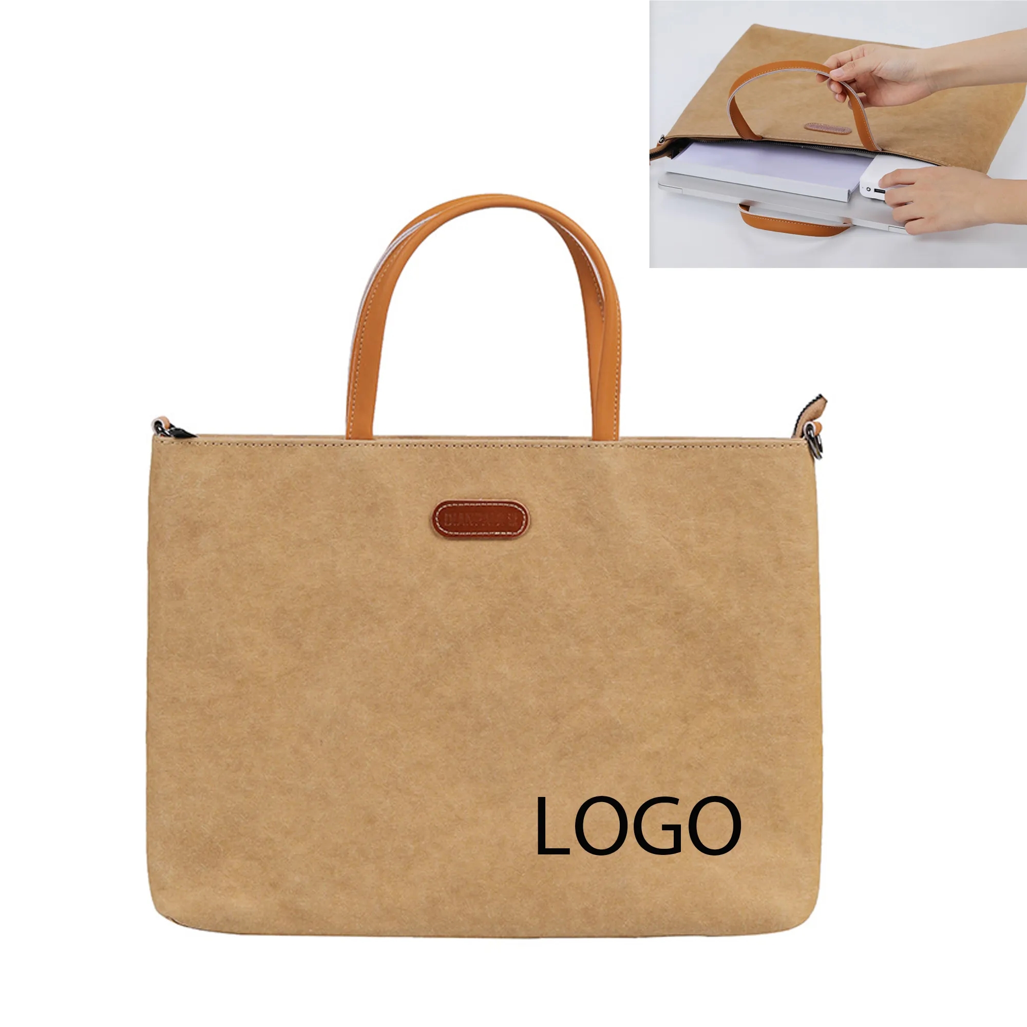 Washable Kraft Paper Laptop Bag 2