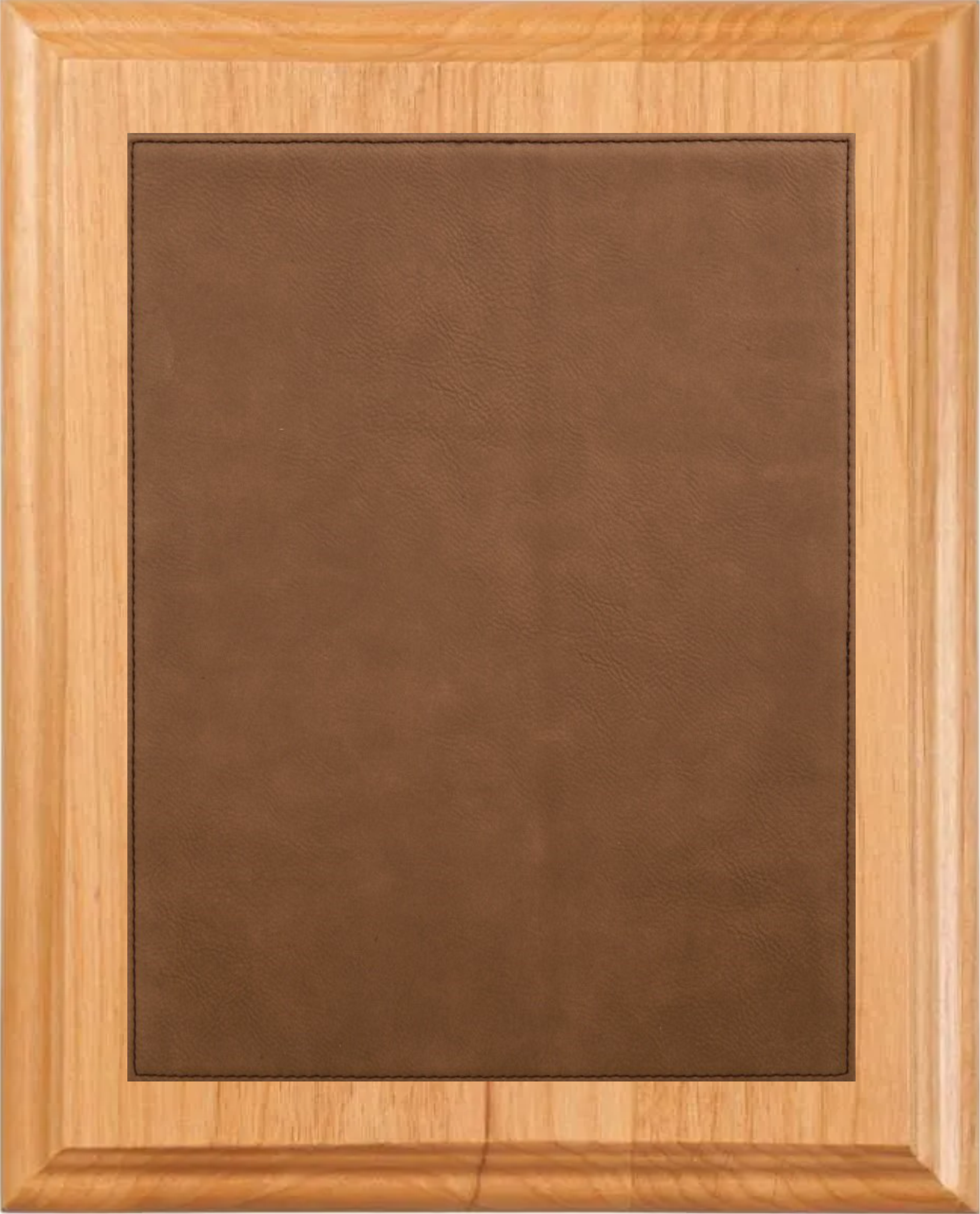 8" X 10" Alder Wood Plaque W/ Leather Plate 5