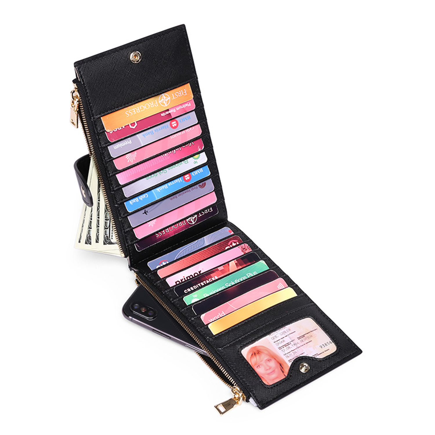 PU Leather Clutches Anti Theft Wallet For Womens 2