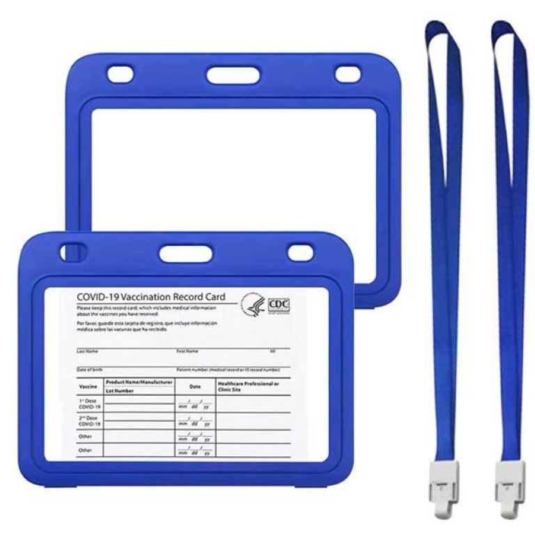 4x3" Vaccination Card Protective Holder Cover w/ Landyard 1