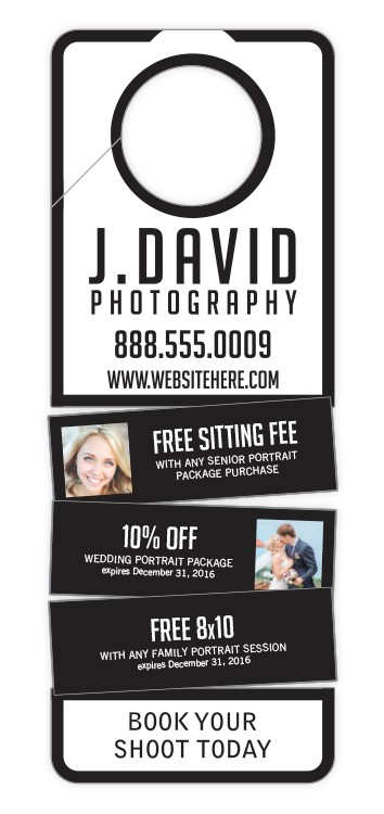 Door Hanger - 3x8 Extra-Thick Laminated with 4 Tear-Off Coupons - 24 pt. 1