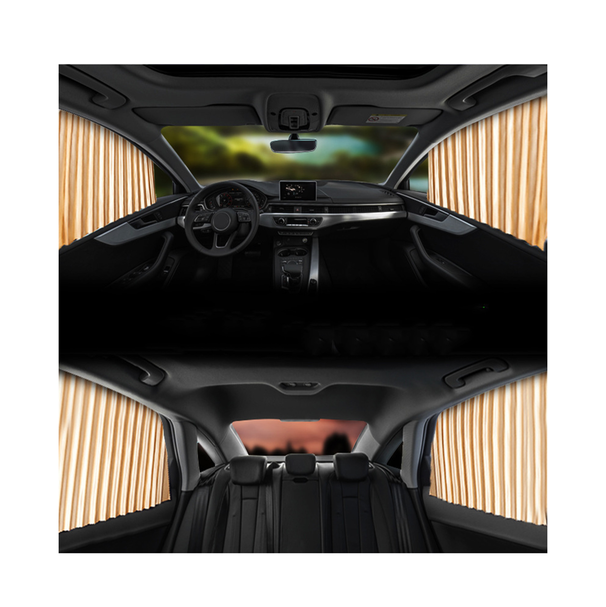 MOQ50 Car Sunshade Curtain For Sun Protection 4