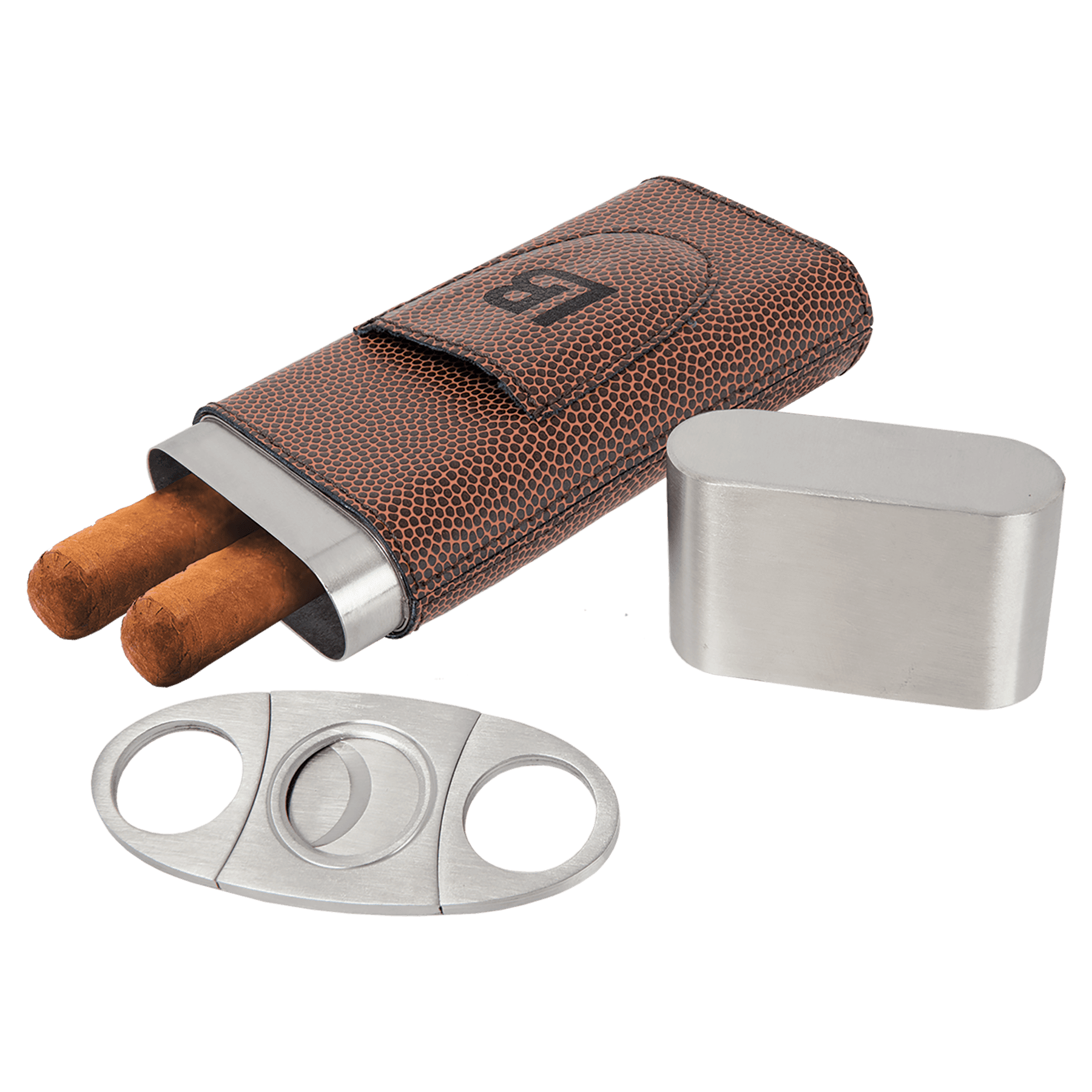 Football Leatherette Cigar Case with Cutter 2
