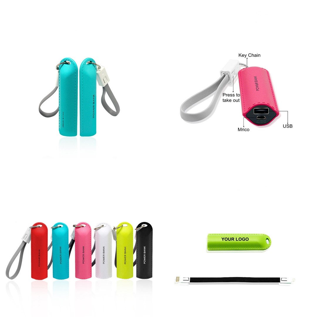 Portable Mini Charger Mobile Power Bank Keychain 2600mah 2