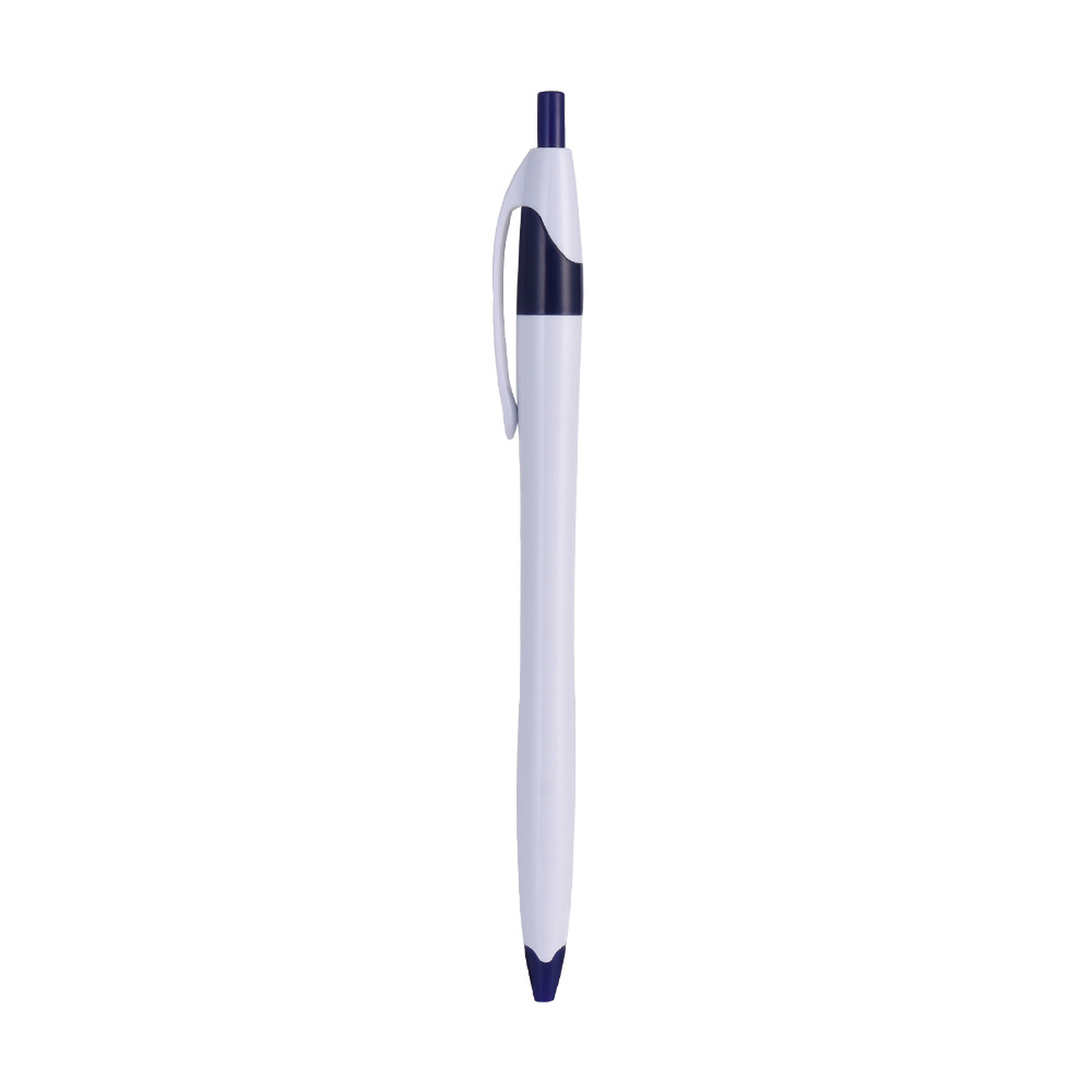 White Retractable Pen with Colored Trim 7