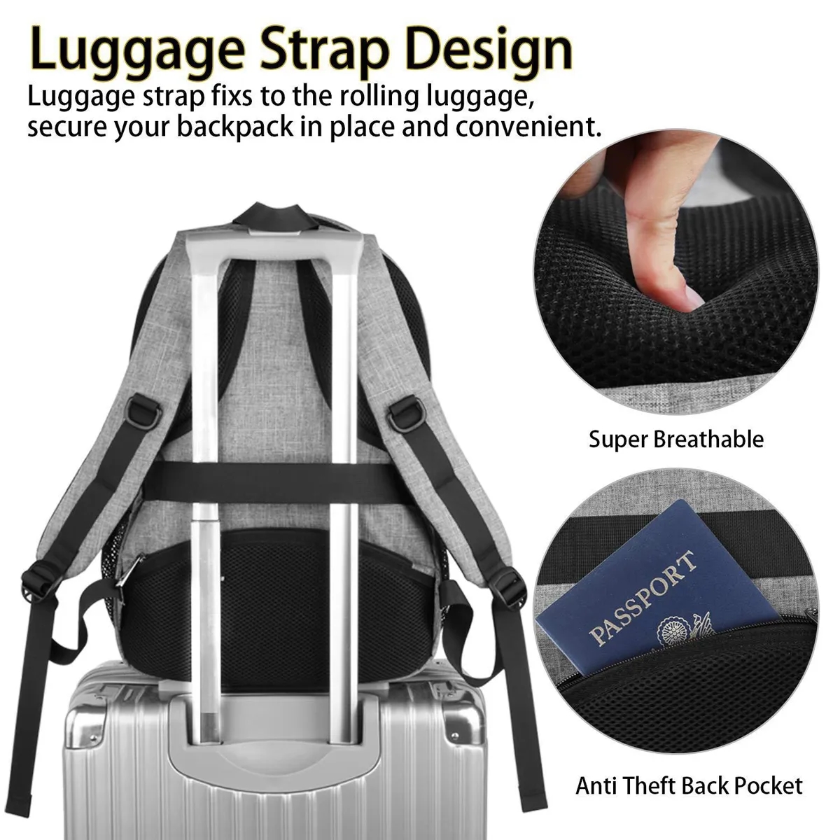 Travel Laptops Backpack with USB Charging Port 4