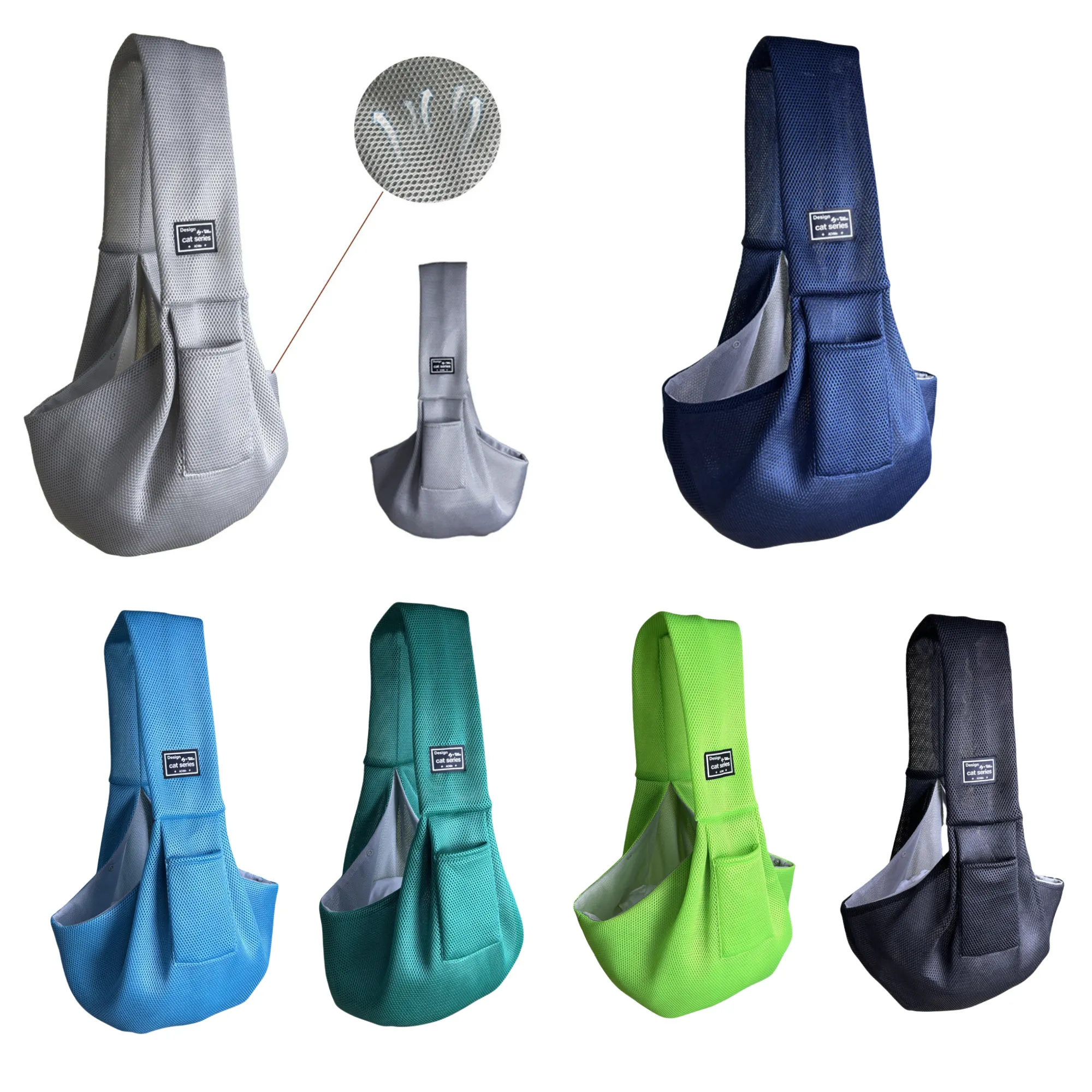 Customized Fabric Label Pet Breathable Crossbody Bag 3