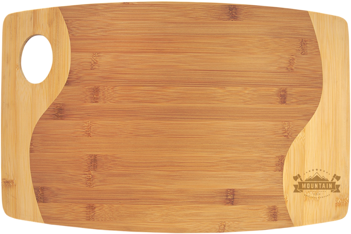 11 3/4" x 17 3/4" Bamboo Two Tone Cutting Board with Handle
