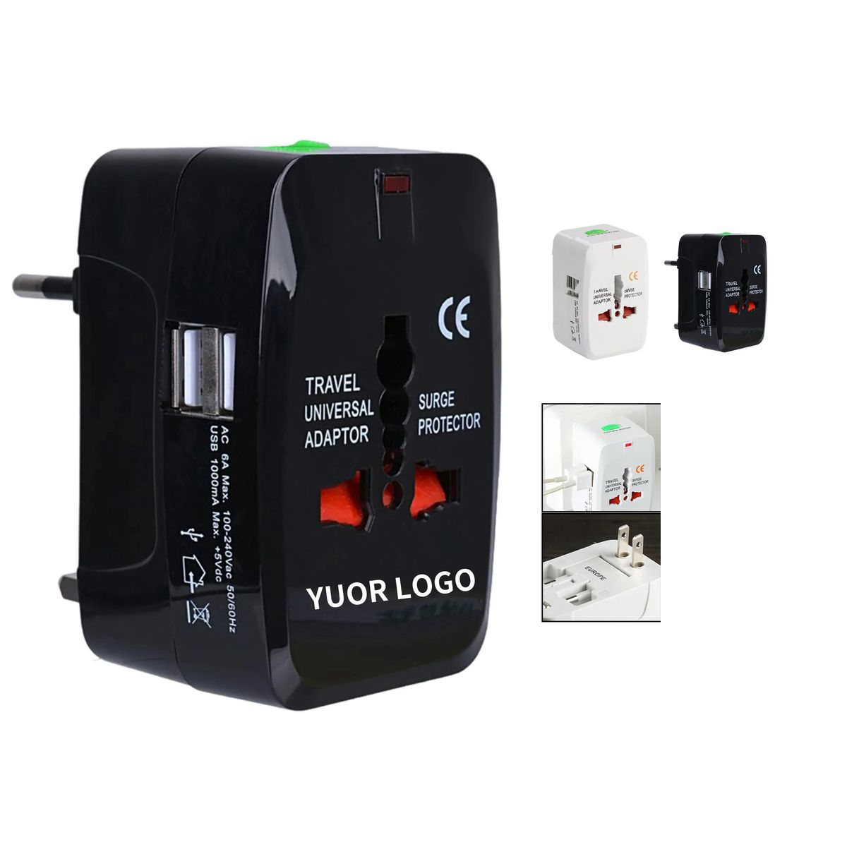 ABS Travel Adapter with Multiple Outlet Options 1