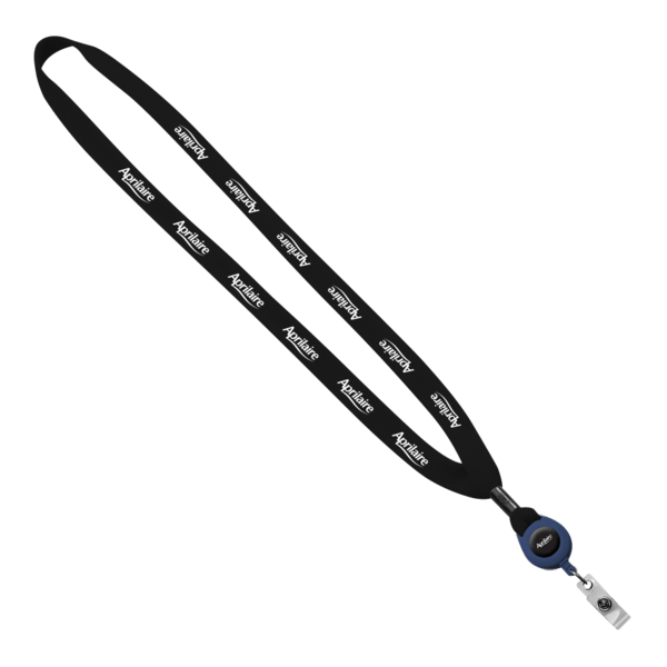 5/8" New Polyester "Shoelace" Lanyard with Retractable Badge Reel 17