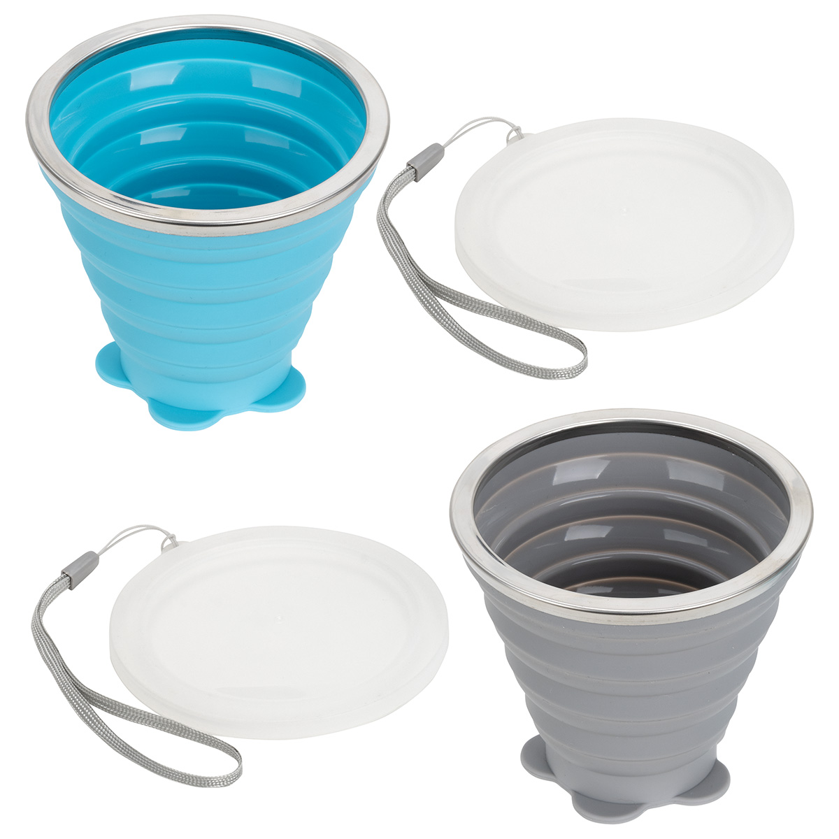 Groove 9 oz Collapsible Silicone Cup with Lid 10