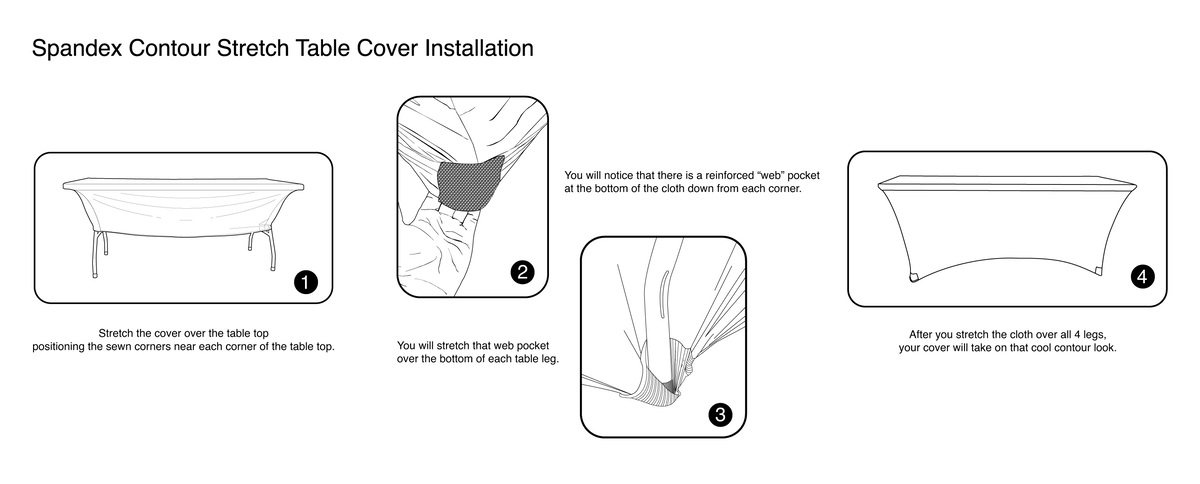 8' Stretch Table Cover, Open Back 2
