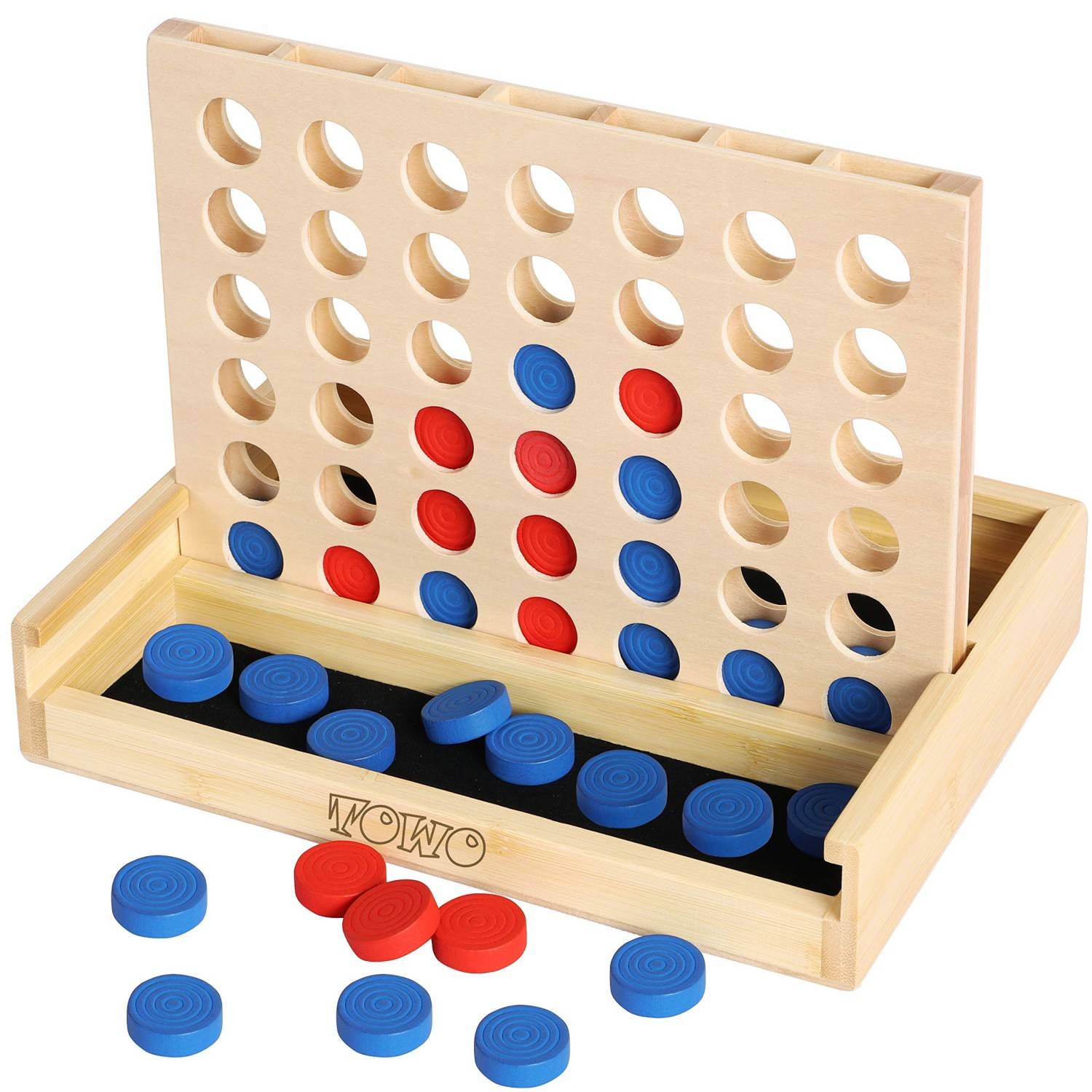 Kids Classic Wooden Connect 4 Board Game 2