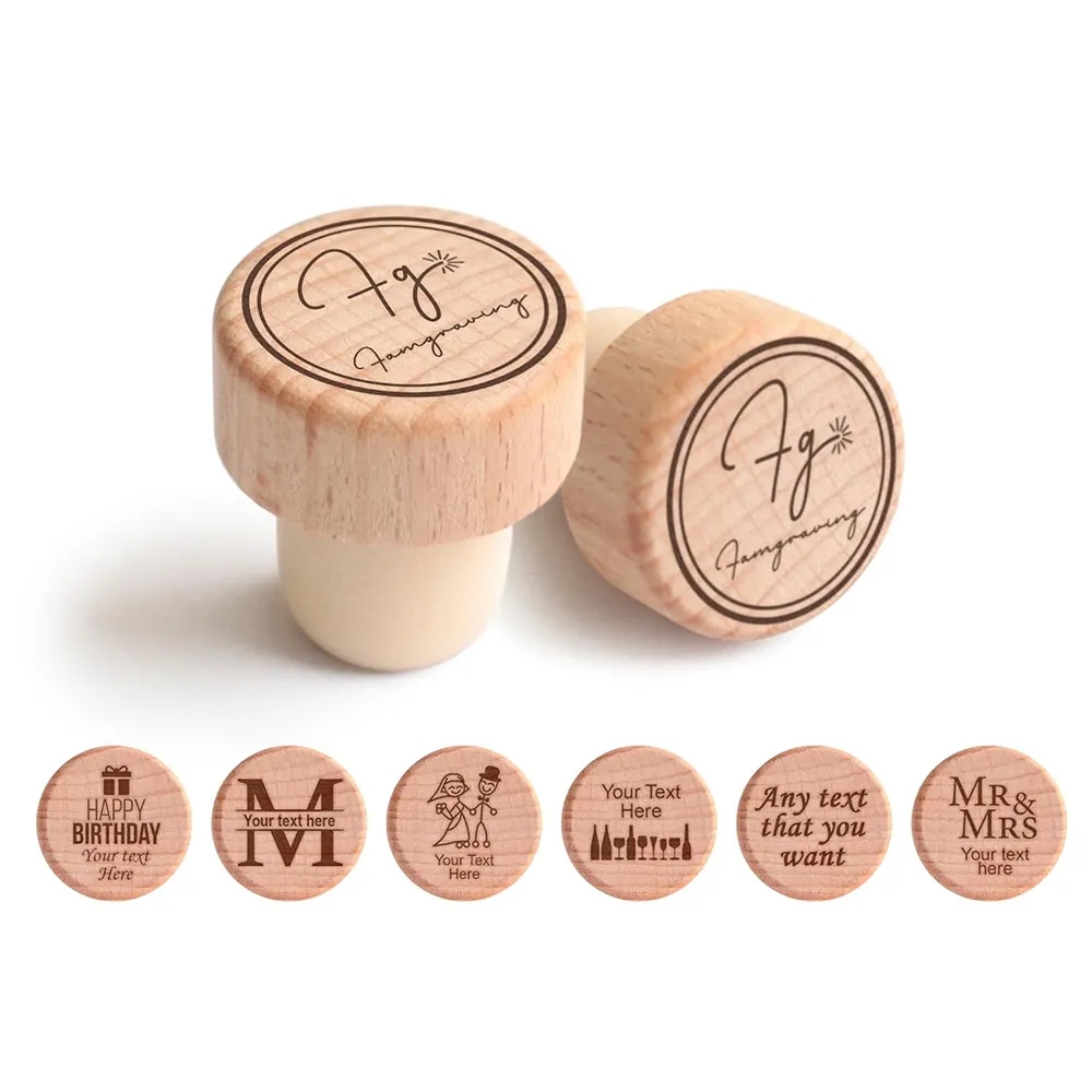 Engraved Wood Wine Stoppers 2