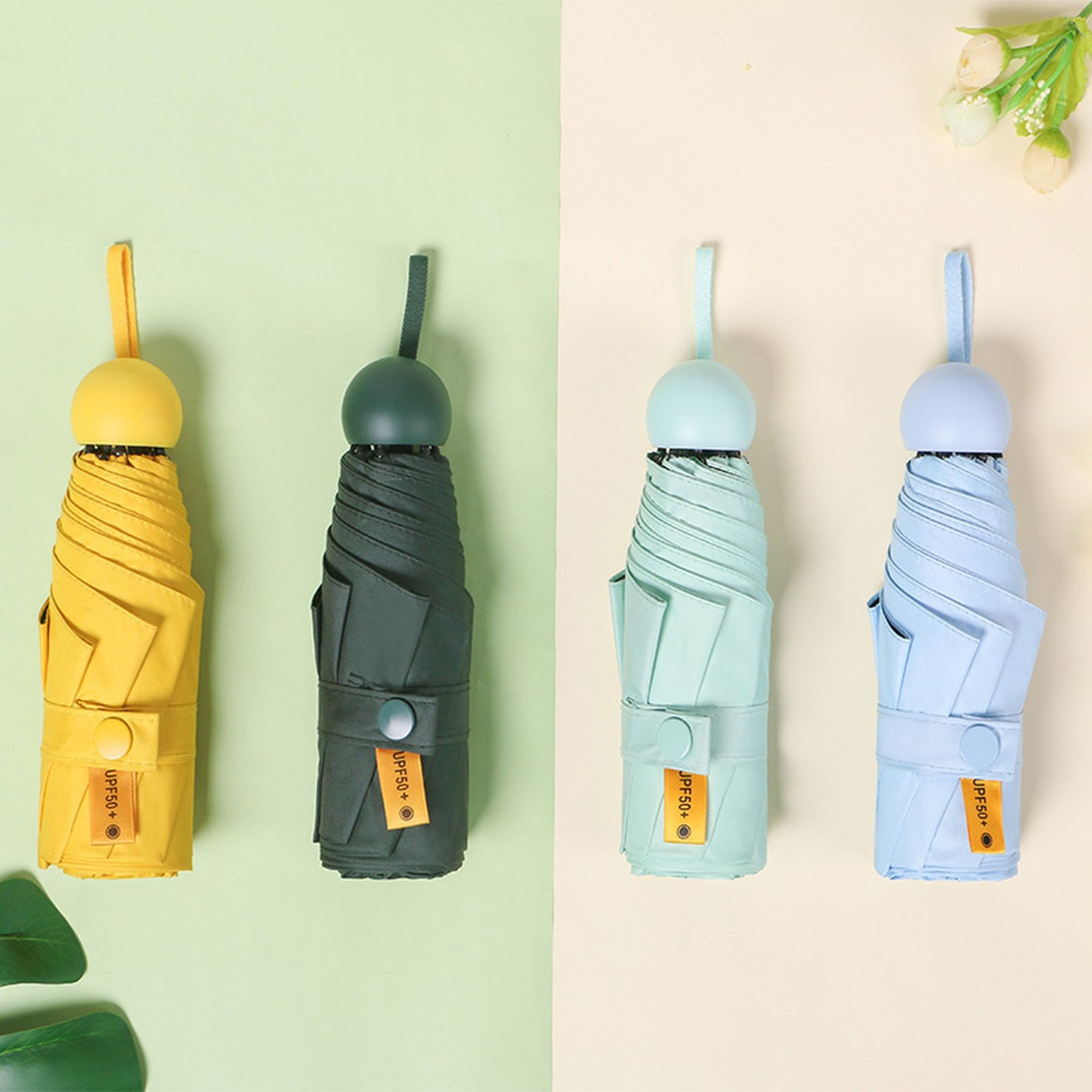 Portable Windproof Mini Travel Sun Rain Umbrella With Case 14
