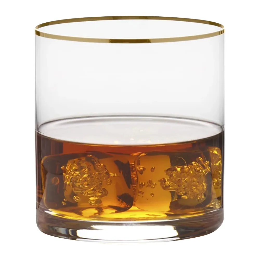 7.5oz. Gold Rimmed Single Old Fashioned Glass 3